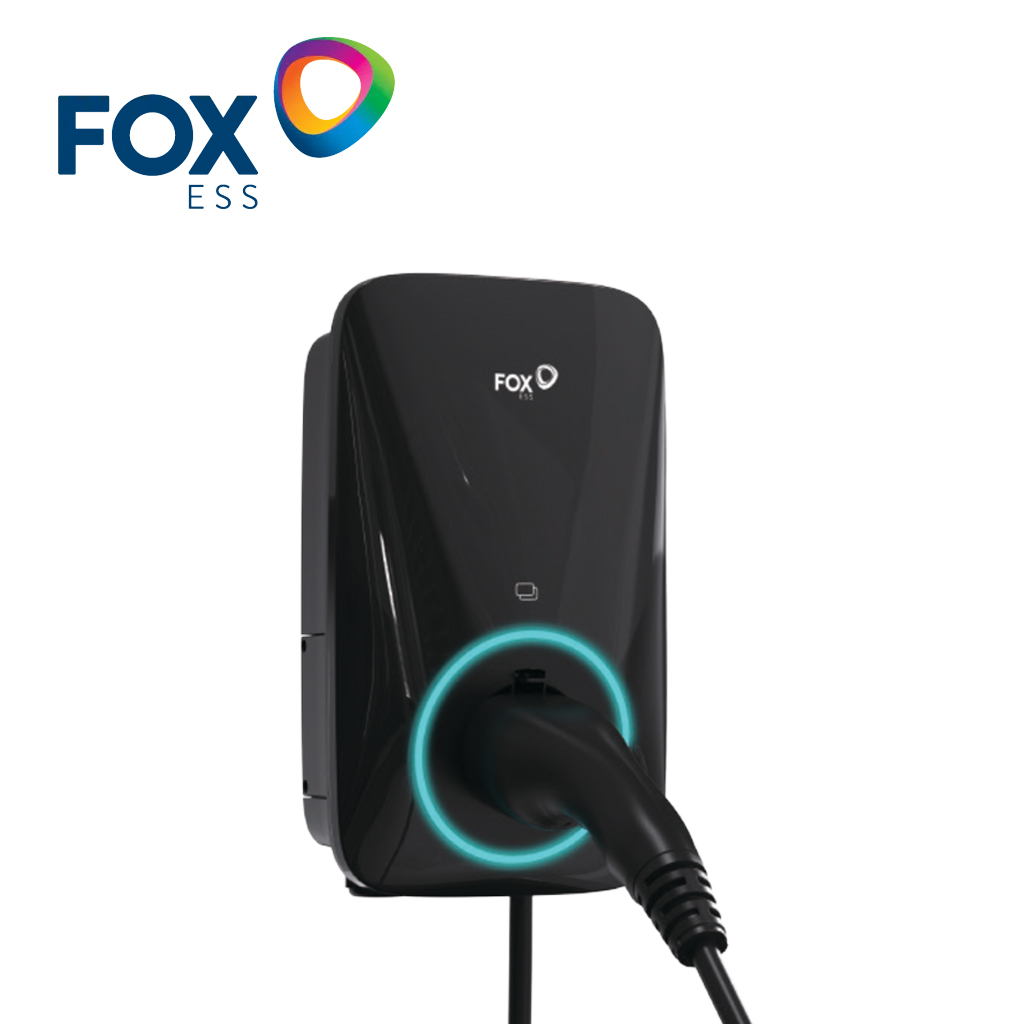 FOX ESS - Borne de recharge - Triphasé - 22 kW avec câble de 6m (Noire) NEW