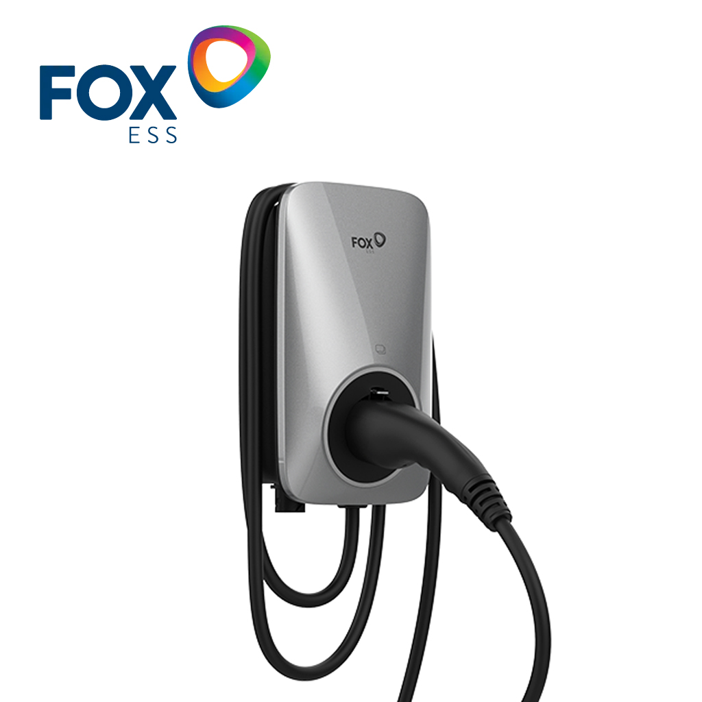 FOX ESS - Borne de recharge - Triphasé - 11 kW avec câble de 6m (Silver)