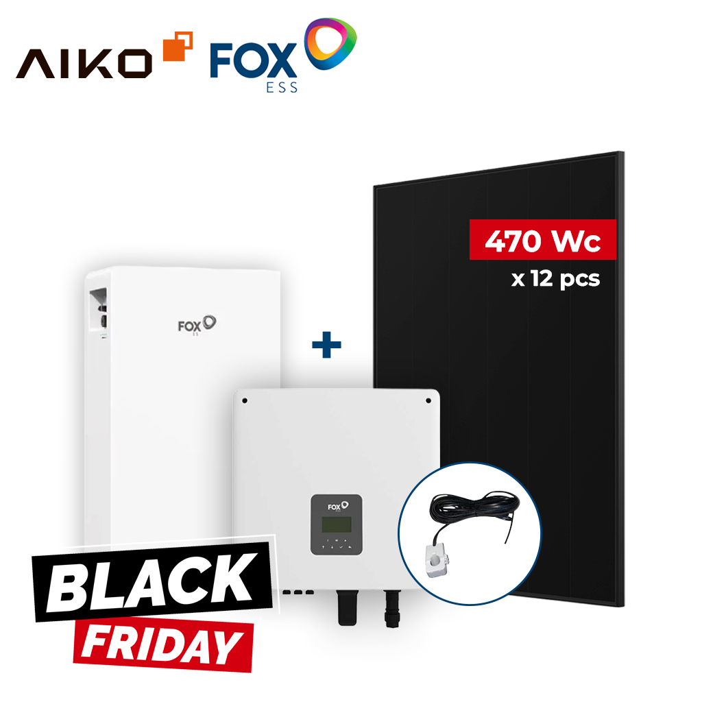 FOX ESS - Kit 5.0 kVa Mono + EP6 (6 kWh) + 12 x Aiko 3S+ 470DB