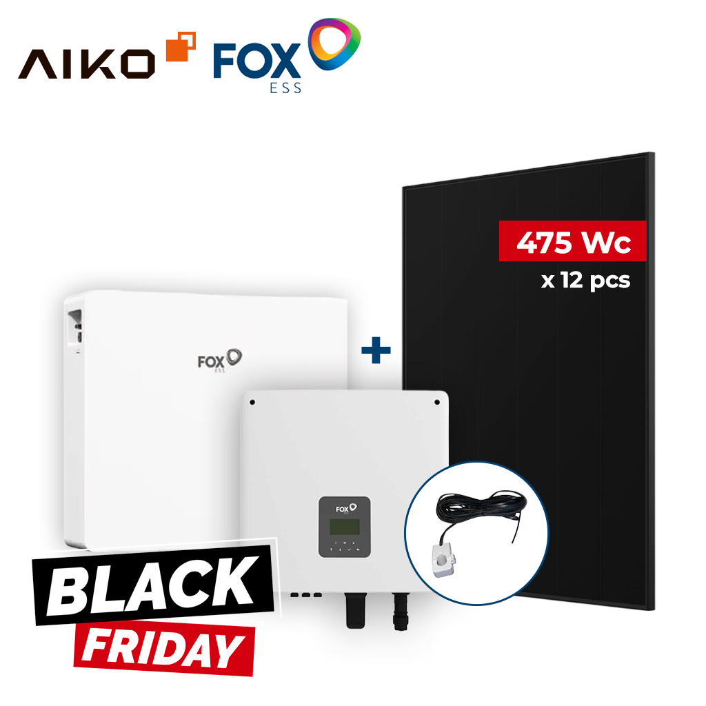 FOX ESS - Kit 5.0 kVa Mono + EP12 (12 kWh) + 12 x Aiko 3S+ 475DB