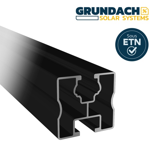 [IT00672] Grundach Profile Alu Noir Aluminium 40x40 Anodisé Noir Alu 6m00