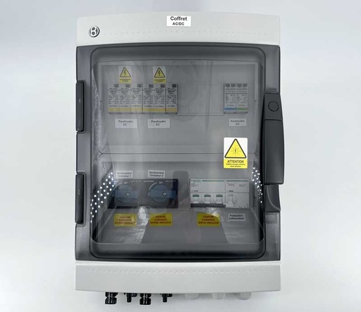 [IT05151] Coffret AC/DC - Triphasé - 2 Strings - 2 Sectionneurs 25A/1000VDC. Parafoudre Type II 40kA