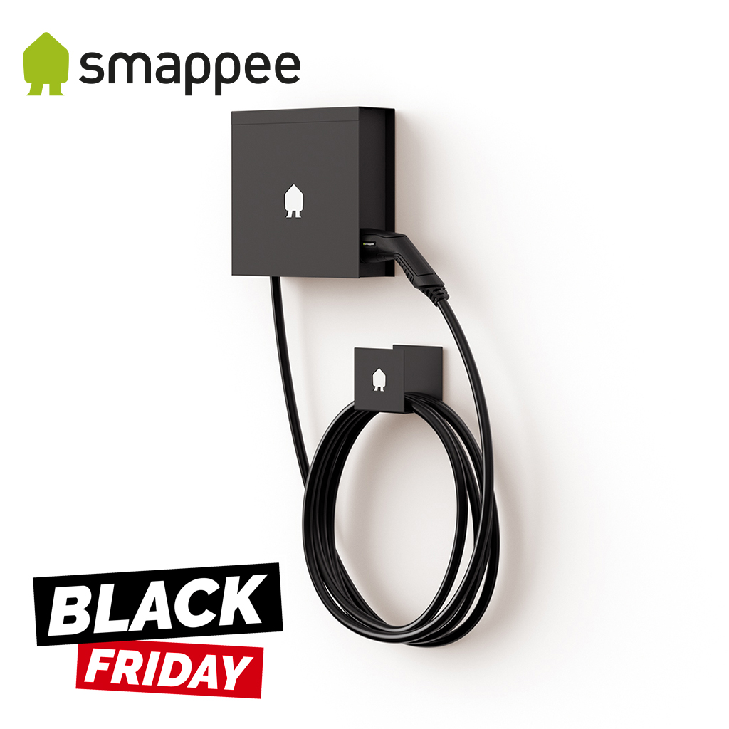 [IT05578] Smappee - EV Wall - Borne Murale EV Noir - jusqu’à 22 kW Câble Type 2 de 8M Avec Support de Câble